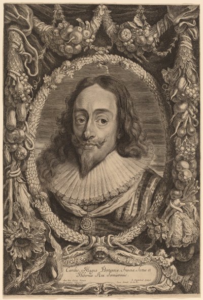 Charles I, konge af England af Jonas Suyderhoff after Sir Anthony van Dyck