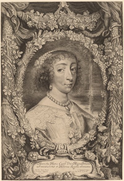 Henrietta Maria, dronning af England af Jonas Suyderhoff after Sir Anthony van Dyck