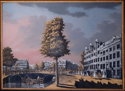 En udsigt over Herengracht med udsigt over Binnenamstel og Nieuwe Herengracht, Amsterdam, 1776 af Jonas Zeuner