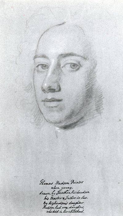 Thomas Hudson (1701-79) (kridt på papir) af Jonathan Richardson