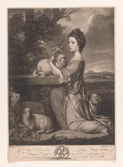 Portret af Mary Leslie The Right Honorable Lady Mary Leslie (titel på objekt) af Jonathan Spilsbury