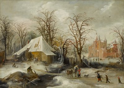 Vinterlandskab, omkring 1625-1630 (olie på lærred) af Joos or Josse de The Younger Momper