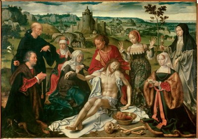 Altertavle over Kristi beklagelse. Hollandsk maleri af Joos Van Cleve (1485-1540) af Joos van Cleve