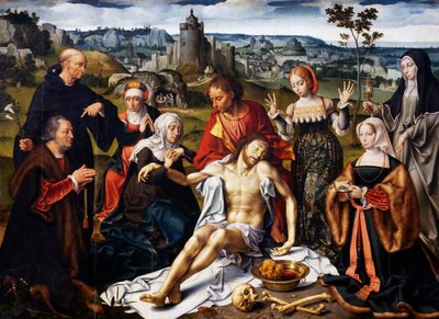 Kristi aflejring, detalje fra altertavlen af aflejringen fra kirken for de småbrødre i Genova, ca. 1520 af Joos van Cleve