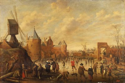 Vinter i en hollandsk by af Joost Cornelisz. Droochsloot