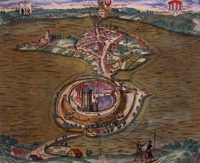Kort over Ratzeburg, fra "Civitates Orbis Terrarum" af Georg Braun (1541-1622) og Frans Hogenberg (1535-90) 1588 (farvestik) af Joris (after) Hoefnagel