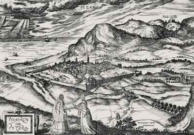 Byen Pesaro, gravering af Joris Hoefnagel (1542-1601) af Joris Hoefnagel