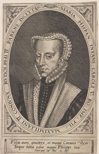 Georg Hoefnagel - Maria af Østrig, tysk-romersk kejserinde af Joris Hoefnagel