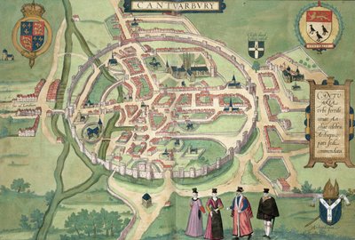 Kort over Canterbury, fra 