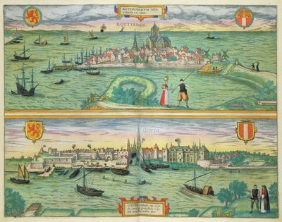Kort over Rotterdam og Gouda, fra 