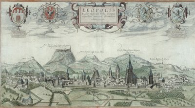 Udsigt over Leopolis, fra "Civitates Orbis Terrarum" af Georg Braun (1541-1622) og Frans Hogenberg (1535-90) af Joris Hoefnagel