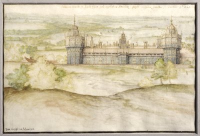 Udsigt over Nonsuch Palace i Surrey, 1567-8 af Joris Hoefnagel