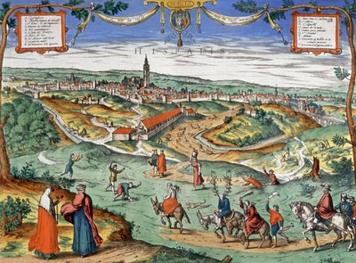 Udsigt over Sevilla, ca. 1550 (gravering) af Joris Hoefnagel