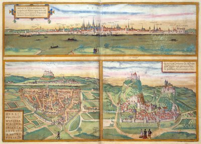 Metz, Wurtzburg og Sittensen, fra Civitates Orbis Terrarum af Georg Braun (1541-1622) og Frans Hogenburg (1535-90), ca. 1572 af Joris after Hoefnagel