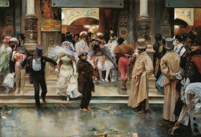 Leaving the Masqued Ball - Garcia y Ramos, Jose (1852-1912) - 1905 - Olie på lærred - 70,5x104,1 - Museo Carmen Thyssen, Malaga af José García Ramos