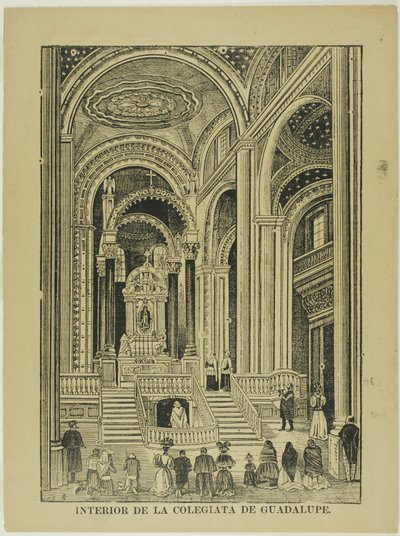 Interiør af den kollegiale kirke i Guadalupe af José Guadalupe Posada