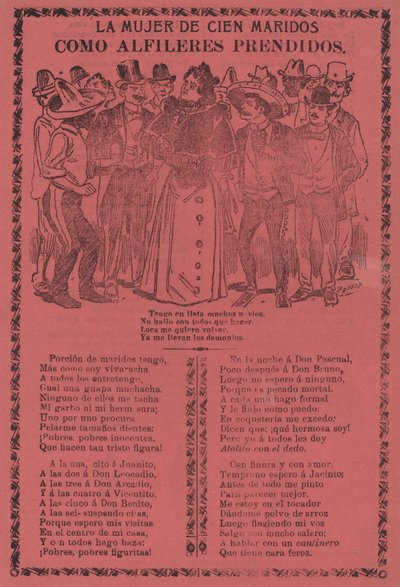 The Woman of a Hundred Husbands - Like Pins on af José Guadalupe Posada