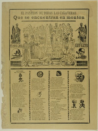 Mausoleet for alle de Calaveras, der findes i en bunke af José Guadalupe Posada
