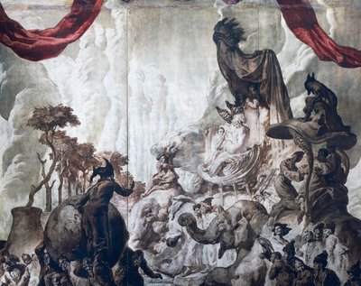 Udsmykning i balsalen på Hotel Wandel i Paris, det 20. århundrede (fresco) af José María Sert