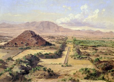 Solens pyramide i Teotihuacan, Mexico af José María Velasco