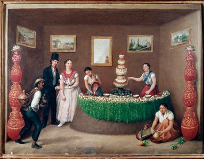 Chufa Horchata Sellers (Orxata de Xufa eller Orxata De Xufla) Maleri af Augustin Arriete (1800-tallet) Mexico City, Historisk Nationalmuseum, Chateau af Jose Agustin Arrieta