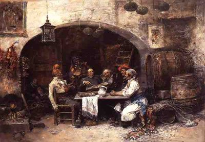 Et opmærksomt publikum (olie på panel) af Jose Benlliure y Gil
