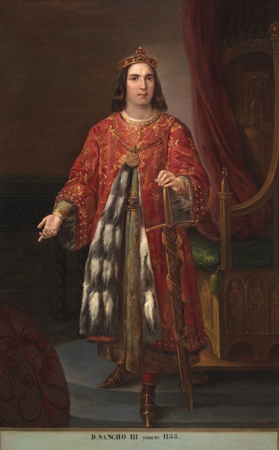 Portrait du roi Sanche III de Castille (1134-1158) (Portræt af kong Sancho III af Castilla) Maleri af Jose Castelaro y Perea (1800-1873) 1850 Palais de las Cortes, Madrid af José Castelaro y Perea