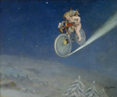 Christmas Delivery par Frappa, Jose (Joseph) (1854-1904), - Olie på lærred, 50,5x60,5 - Privat samling af Jose Frappa