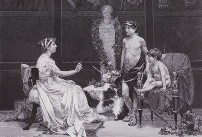Cornelia, Gracchiernes mor (litho) af Jose Garnelo y Alda