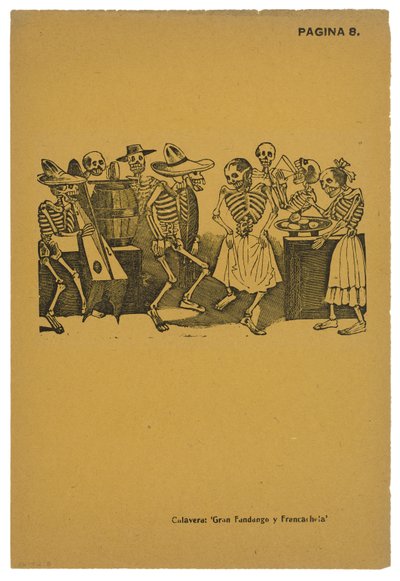 El jarabe de ultratumba, ca. 1910, trykt 1943 (foto-relief radering med gravering) af José Guadalupe Posada