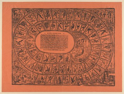 Gänsespiel (mit den Regeln in der Mitte gedruckt) af José Guadalupe Posada