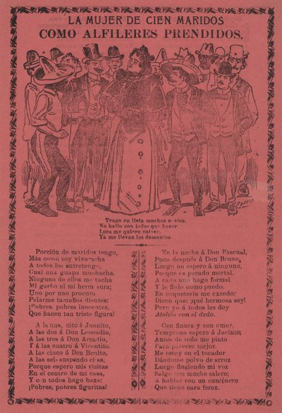 Die Frau mit hundert Ehemännern - Wie festgesteckte Nadeln af José Guadalupe Posada