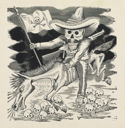 The Great Skull of Emiliano Zapata, ca. 1911-16, trykt 1930 (foto-relief radering med gravering) af José Guadalupe Posada