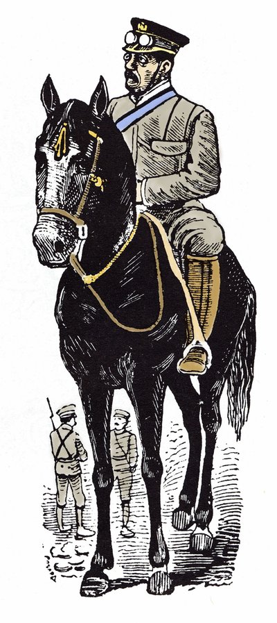 Den mexicanske revolution (1910-1920): Portræt af victoriansk gartner (1854-1916). Xylografi af Jose Guadalupe Inn (1852-1913). af José Guadalupe Posada