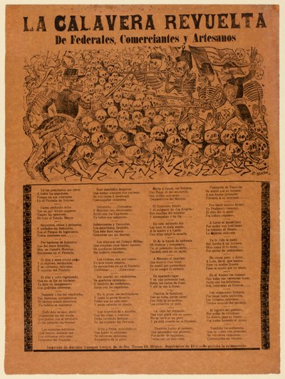 Der rebellische Calavera der Bundesarmee, Kaufleute und Handwerker af José Guadalupe Posada