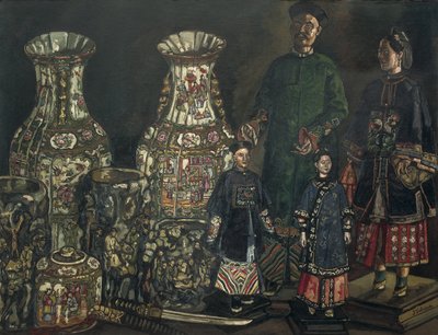 GUTIERREZ SOLANA, Jose (1886-1945). Kinesere og vaser. 1927. Ekspressionisme. Olie på lærred. Privat samling af Jose Gutierrez Solana