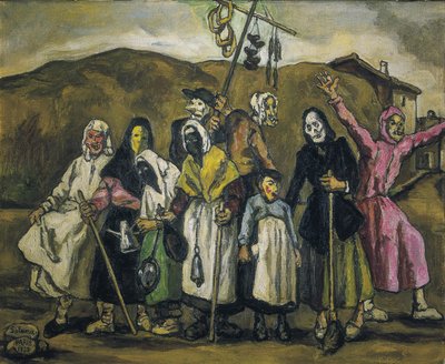 GUTIERREZ SOLANA, Jose (1886-1945). Kostumebal. 1938. Ekspressionisme. Olie på lærred. Privat samling af Jose Gutierrez Solana