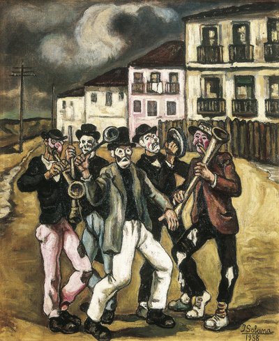 GUTIERREZ SOLANA, Jose (1886-1945). Mascaras vinateras (vinhandleres mascara). 1944-1945. Olie på lærred. Privat samling af Jose Gutierrez Solana