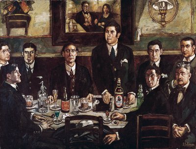 Samlingen på Café de Pombo af Jose Gutierrez Solana