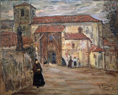 Landsbykirke,1906 (oliemaleri) af Jose Gutierrez Solana