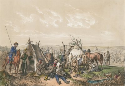 En scene fra uafhængighedskrigen i Ungarn i 1849, ca. 1849 af Josef Anton Strassgschwandtner