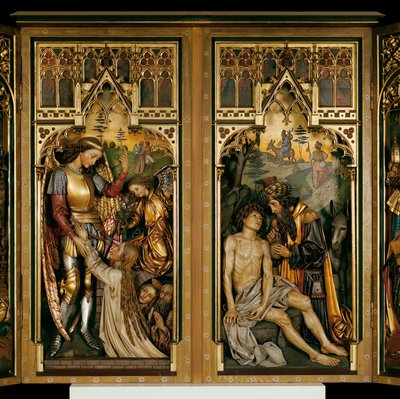 Alterhelligdom fra det tidligere højalter i hjælpernes klosterkirke i Wien af Josef Bachlechner d. Ä.