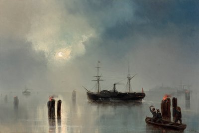 Natkørsel i lagunen af Josef Carl Berthold Püttner