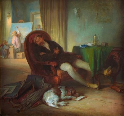 Den sovende maler af Josef Danhauser