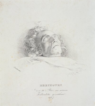 Ludwig van Beethoven (1770-1827) på sit dødsleje, 28. marts 1827 af Josef Danhauser