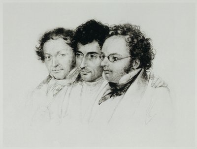 Johann Baptist Jenger, Anselm Huettenbrenner og Franz Schubert ... af Josef Eduard Teltscher