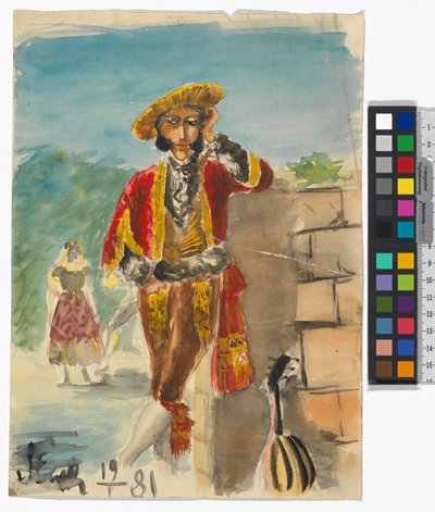 Kostümfiguren (Spanier?) af Josef Engelhart