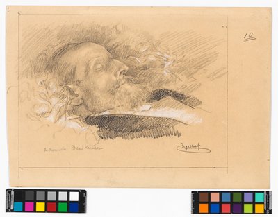 Porträt des Chormeisters und Komponisten Eduard Kremser auf dem Sterbebett af Josef Engelhart