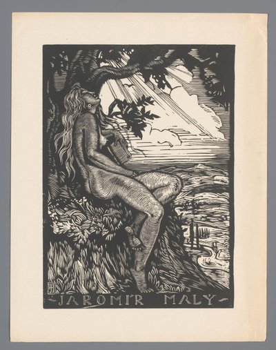 Ex libris af Jaromír Malý af Josef Hodek