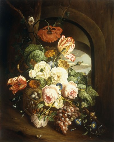 Stilleben med diverse blomster af Josef Holstayn